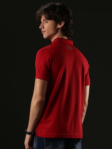Image of TVS Originals Racing Men's Polo T-Shirt | 100% Polyester | Quick-Dry | Antimicrobial Finish | Zipper Placket | Reflective Branding | Lightweight Activewear | 200 GSM | Regular Fit
