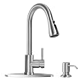 VFAUOSI RV Bath Faucets, Shower Faucet with Soap Dispenser for RV Sink, 3-Mode Kitchen Sink Faucet with Pull Down Sprayer Stainless Steel Single Handle Brushed Nickel