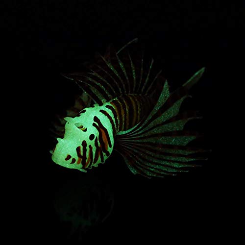 Zerodis Fish Tank Ornament, Silicone Simulation Fish Ornament Luminous Fake Lionfish Decoration Aquarium Fish Tank Decoration(Purple) - Image 3