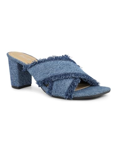 Inc.5 Women Blue Open Toe Denim Block Heels (B0CYQ47RBW) Amazon Price History, Amazon Price Tracker