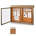 United Visual Products Double-Door Outdoor Message Center - 45"W x 36"H - Cedar