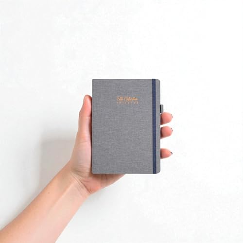 Image of Pragya Elite Collection A6 Classic Diary Notebook Canvas Finish Hard Cover 80 GSM Paper, 192 Pages Greyish Colour Pack of 2 (A6)