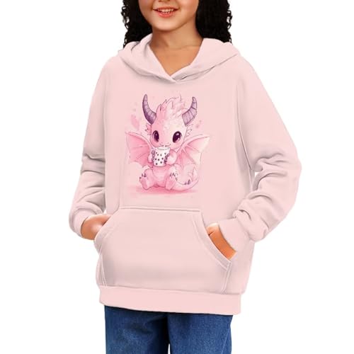 Talayituse Kids Hoodies Long Sleeve Hooded Sweatshirts Loose Pullover Top Clothes Hoody with Kangaroo Pocket for Teen Girls
