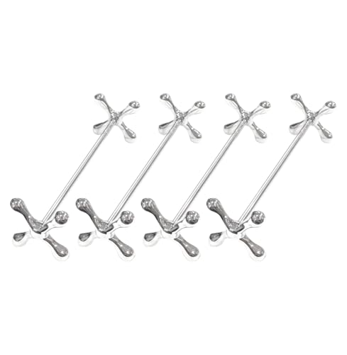 オーディオファン 箸置き ナイフ フォーク レスト 筆置き パーティーなど特別なお席を演出 金属メッキ加工 約9cm×2.5cm シルバー 4本セット