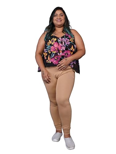 Image of Ladies Cotton Legging | Buttery Soft Stretchy Fit | Churidar Length | Leggings for Women and Girls | Small - 3XL Plus