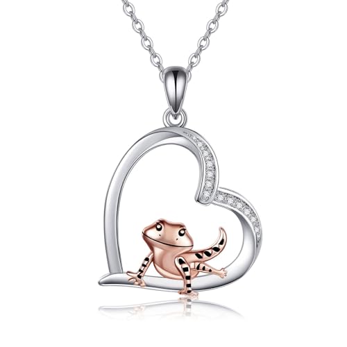 Bearded Dragon Sterling Silver Pendant Necklace - Lizard Jewelry Gifts for Women