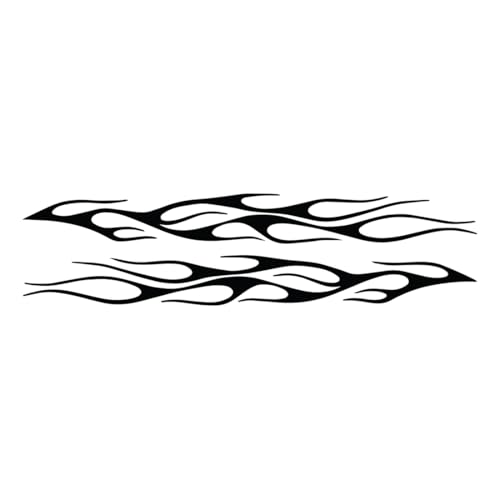 Image of Flame Stripe Racing 4 (Black) (Set of 2) Premium Waterproof Vinyl Decal Stickers for Laptop Phone Accessory Helmet Car Window Bumper Mug Tuber Cup Door Wall Decoration