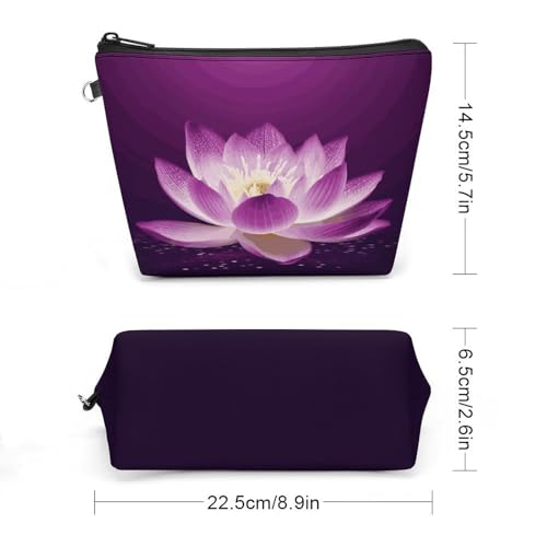 Bolsa de maquillaje de piel sintética con asa para mujer, neceser de cosméticos de 21x6x14 cm 2