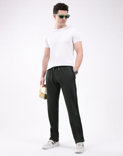 Image of Monte Carlo Men's Regular Fit Solid Track Pants | Drawstring Closure | Side Pocket Sports Lower | Comfortable & Stylish Lower for Men's