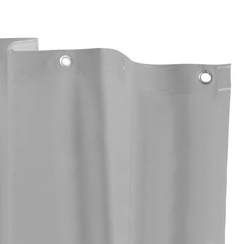 Kenney - Microban PEVA Shower Curtain Liner Waterproof Medium-Weight 4.8 Gauge Design with Rust-Resistant Metal Grommets and Weighted Magnetic Hem 70 x 72 Gray