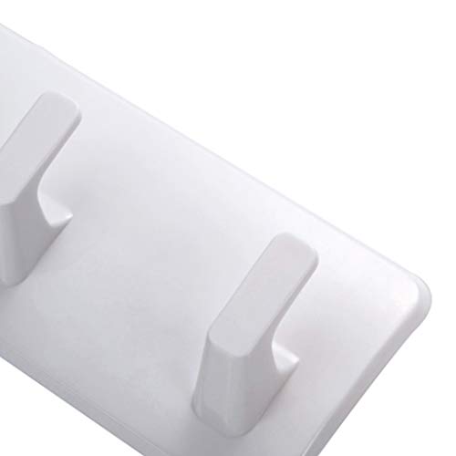 LOVIVER Suporte De Parede Adesivo Branco Móveis Para Casa 5 Ganchos 4 Tiras Cabide
