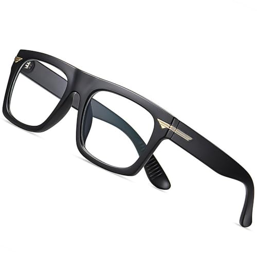 Lunettes pour ordinateur carrées et monture noire transparente mixte - 3