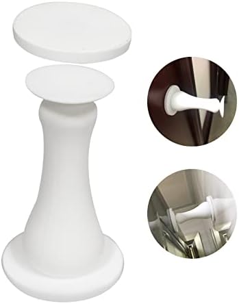 ZCGEL Silicone Door Stop Holder Wall Mount Damage-Free with Durable Reusable Waterproof House Door Stoppers,Self-Adhesive Magnetic Door Stopper Suitable for Tiles, Wooden Boards. (White)