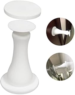 ZCGEL Silicone Door Stop Holder Wall Mount Damage-Free with Durable Reusable Waterproof House Door Stoppers,Self-Adhesive Magnetic Door Stopper Suitable for Tiles, Wooden Boards. (White)