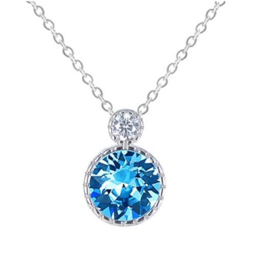 Collier en argent sterling avec cristal bleu océan et infini d'exception