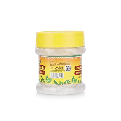 Image of Cycle Pure Om Shanthi Karpure Bhimseni Camphor - Original (50g) | Bhimseni Kapoor for a Divine Puja Experience | Compatible with Camphor Electric Diffusers | Long-Lasting Fragrance