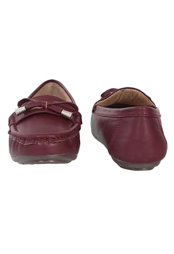 Image of Pluxh Women's Bow Detail Ballet Flats | Soft Cushioned Comfort Shoes | Lightweight Slip-On Footwear | Flexible Anti-Slip Sole | Office Flats