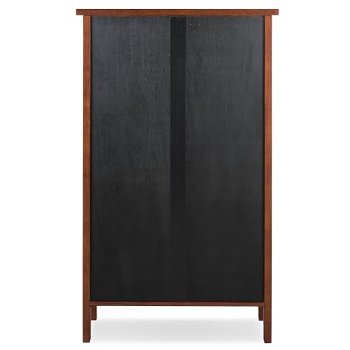 Image of Leick Home 82262 Mission Mantel Height Bookcase with Slatted Sides and Top Drawer, Made with Solid Wood, for Living Rooms, Mission Oak Finish, Brownbronze