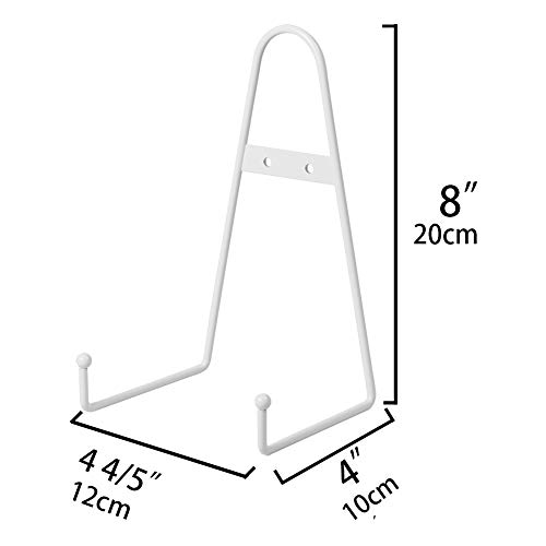 Tincogo White Metal wall Mount Display Easel Plate Hanger Vertical Plate Stand Holders Picture frame Stand for Wall 4 Pack - Image 2