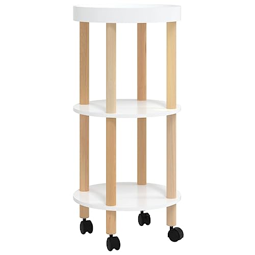 Kangmusi 345600 - Carro de servicio (3 niveles, 38 x 38 x 82 cm, madera de pino)