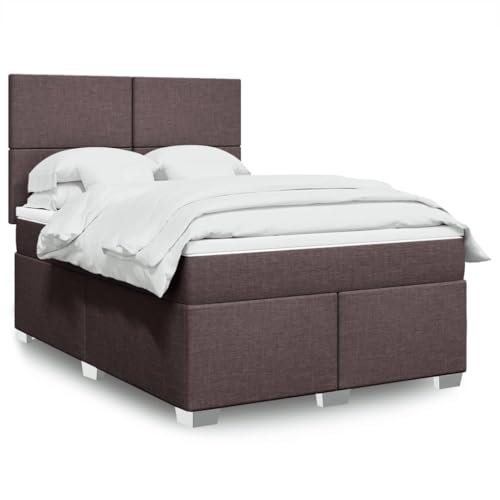 Juroupi Cama Box Spring con colchón Cama con colchon Estructura Cama Base de Cama somier Tela marrón Oscuro 140x190 cm - 3290479