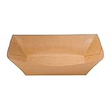 Intertan QB23 Offene Kraftpapier Schiffschale, Naturfarbe, 23oz Kapazität, 13.7cm Länge, 8.8cm Breite, 5.5cm Höhe, 250 Stück