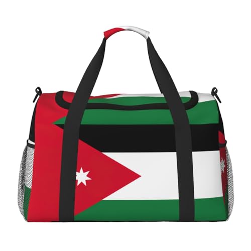 Jordanian flag print Weekender Overnight Carry On Bag Gym Luggage Bag Duffel Bag for Travel Women