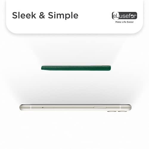 Image of Stick-On Phone Wallet for Back of iPhone or Android Case | 6 Sleeve Credit Card Holder - Pocket for Cards, Money & ID - Built-in Stand - Waterproof Material - Travel, Work & Life-Proof - Green