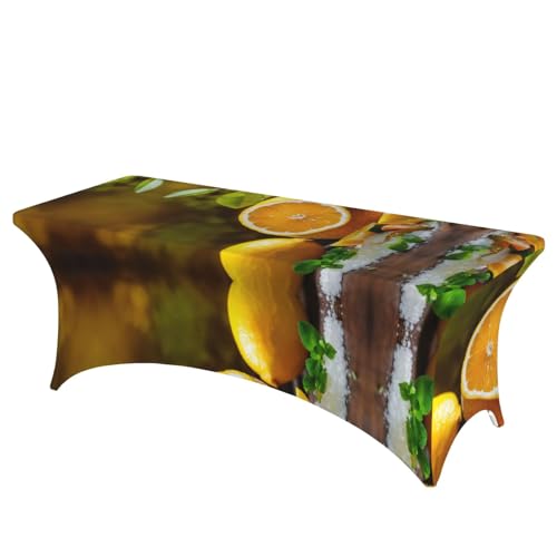 Housse de table extensible de qualité supérieure EdWal jaune citron pour réception chic