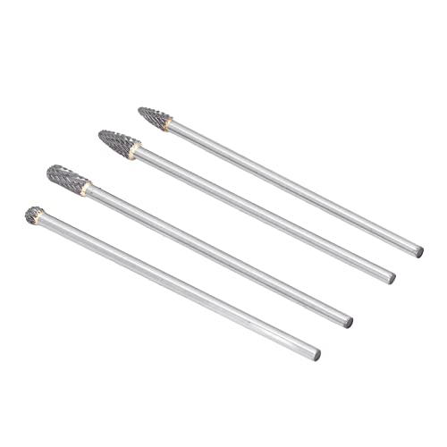 Set de 4 fresas rotativas de carburo con vástago de 1/4 pulg miniatura 5
