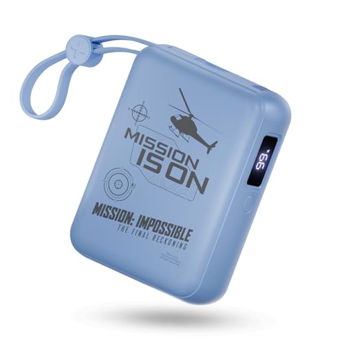 Image of Mobilla x Mission: Impossible - MPower X2 Limited Edition Powerbank | 27W High-Speed Output | 10000mAh Battery | Built-in Type-C & Lightning Cables | Dual Fast Charging Ports | Battery Display (Blue)