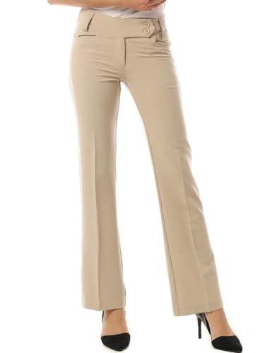 MixMatchy Women's Relaxed Bootcut Dress Pants Business Casual Work Pants Trousers Slacks