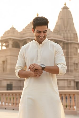 Image of Shree Ram Skeleton Watch, Ayodhya Mandir Theme, Mechanical Look Quartz, Stainless Steel Metal Bracelet, Round Dial with Deity Engraving for Man and Boyes