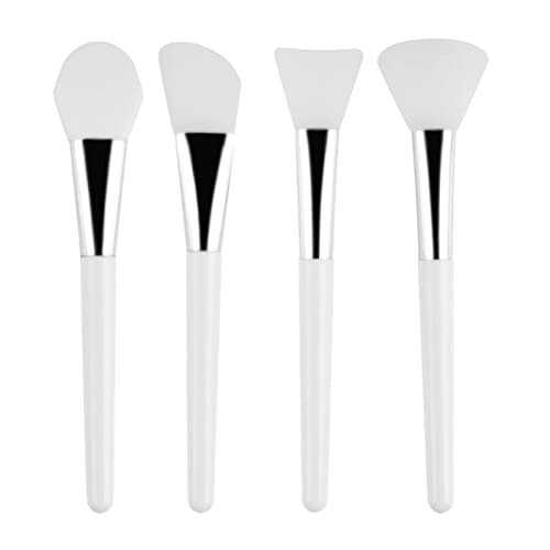 Olakin Pinceaux Masque Visage[4 Pièces], Visage Brosse Masque en Silicone, Brosse D'Applicateur de Masque Facial Pinceaux de Maquillage Souple, pour L'application Visage Yeux Crème ou DIY