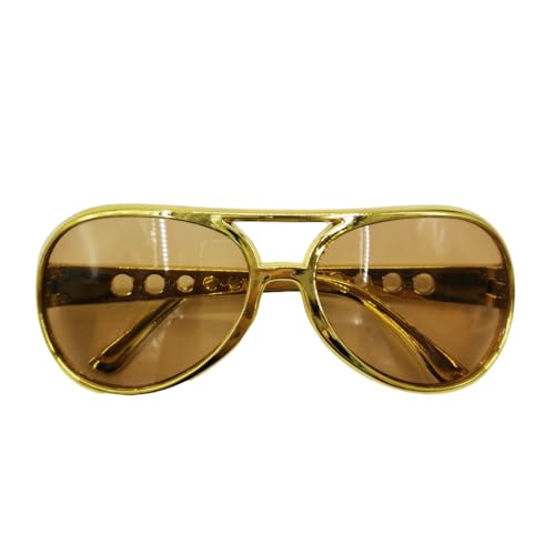 VIGUEUR Retro Aviator Sunglasses, 50s 60s Style, Gold Rockstar Shades3
