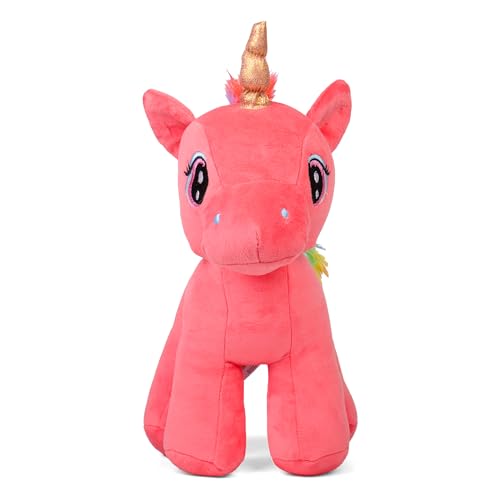 Mirada Enchanting Rainbow Coral Unicorn Soft Toy for Girls/Kids | Floppy and Glittery with Sparkling Horn | Soft Stuffed Plush Animal |- 29cm