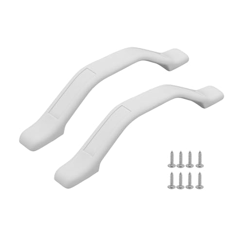 TNAIYH 2PCS RV Grab Handle, 11 Inch Vehicle Grab Handrail with Mounting Hardware, Auto Entry Door Handle Assist Bars Replacement Accessories, Universal for Trailer, Camper, Cargo Trailer (White)