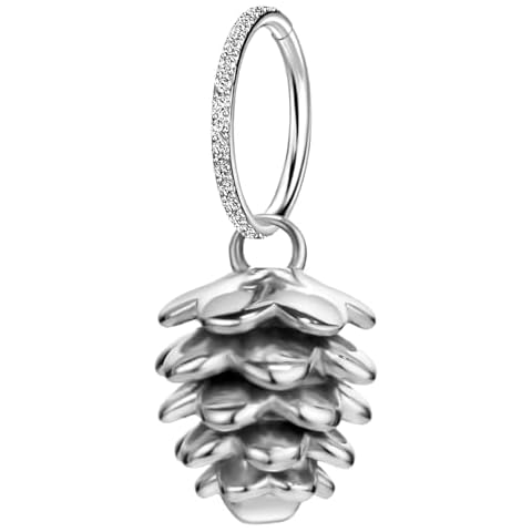 1 Piece Piercing Jewelry Pine Cone Dangling Hoop Earrings 16 Gauge 8mm Cubic Zirconia Hoop Earrings for Woman Removable Dangling Charm Pine Cone Dangle Earrings 16G CZ Earrings 8 mm Cover