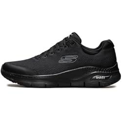 Playeras Comodas Para Trabajar Skechers Arch FIT, Zapatillas Hombre, Black Textile Synthetic Trim, 41 EU