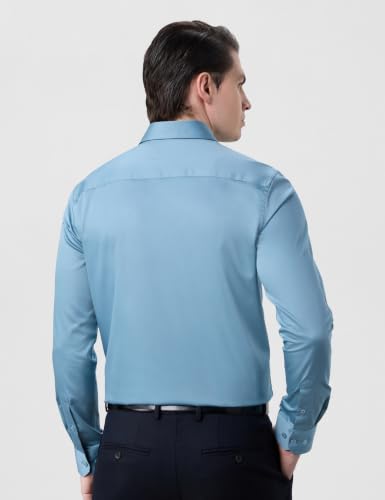 Image of Symbol Premium Men's Slim Fit Satin Formal /Dress Shirt | 100% Cotton | Soft & Lustrous Finish | Available in Plus Sizes