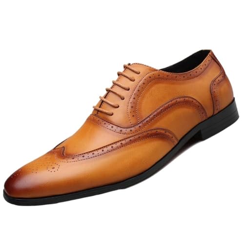 Men Fashion Classic Dress Shoes Comfortable Wedding Formal Modern Hollow Mesh Breathable Oxford Derby Shoes