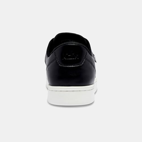 Image of Kizik Hands Free Shoes for Men: Oslo - Durable Full Grain Leather, Breathable Mesh, Easy to Clean, Convenient Everyday Slip on Sneakers for Walking - Black /White M4.5