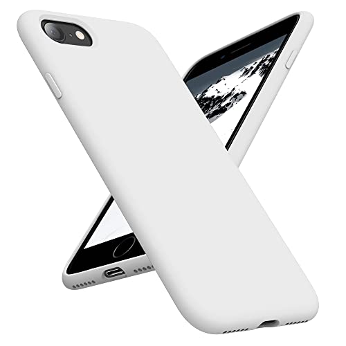 OTOFLY Silicone Case for iPhone SE 2022/2020/8/7, Military Grade Drop Protection, Shockproof Protective Slim Thin Cover, 4.7-Inch, White