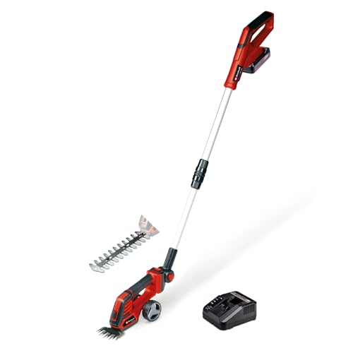 Einhell Cisaille à gazon taille-buissons sans fil GE-CG 18/100 Li T Kit Power X-Change (18 V, manche télescopique, acc. coupe-herbe 100 mm, acc....