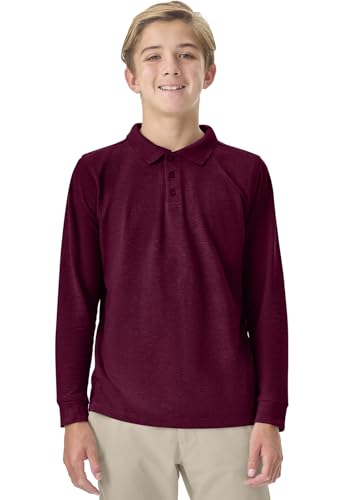 Image of Classroom School Uniforms Big Kid Long Sleeve Pique Polo CR835Y