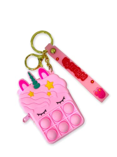 Image of AUGEN Cute Pop It Coin Purse Pouch Keychain For Gifting With Key Ring Anti-Rust (Pack Of 1)