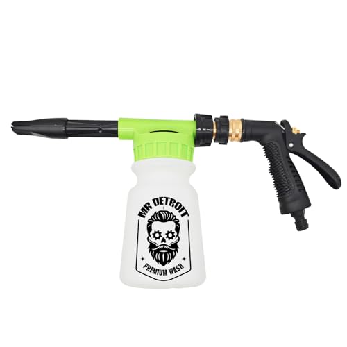 Mr. Detroit - Car Wash Gun Foam Blaster for Trucks Cars Boats Garden Home Use & More, Scratch-free Cleaning Foam Cannon Car Sprayer Thick Suds and Easy Washing - 1 pc Set