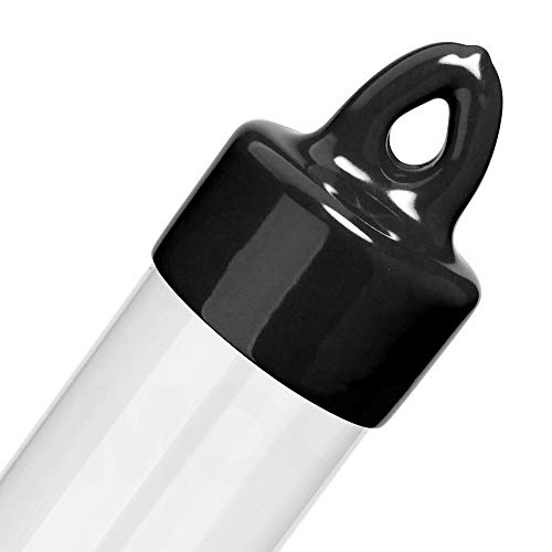 Cleartec 1.75in Sealed Bottom Round Containers 3.750in Long PETG SBT00222 (qty 50) with VHCC9398-5 1.750hc X .750 Length Black (qty 50)