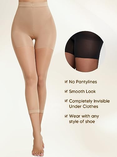 Shapewear Leggings For Women High waisted Footless Pantyhose Capri Tummy Control Body Shaper4