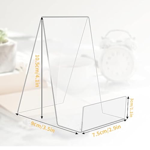 8 PCS Klarer Buchständer aus Acryl,Warenträger als Buchstütze und Aufsteller,10,5 x 9 x 7,5 cm transparent Buchständer für Magazin Broschüren Menükarte